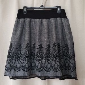 Gray A-line Skirt - Knee Length
